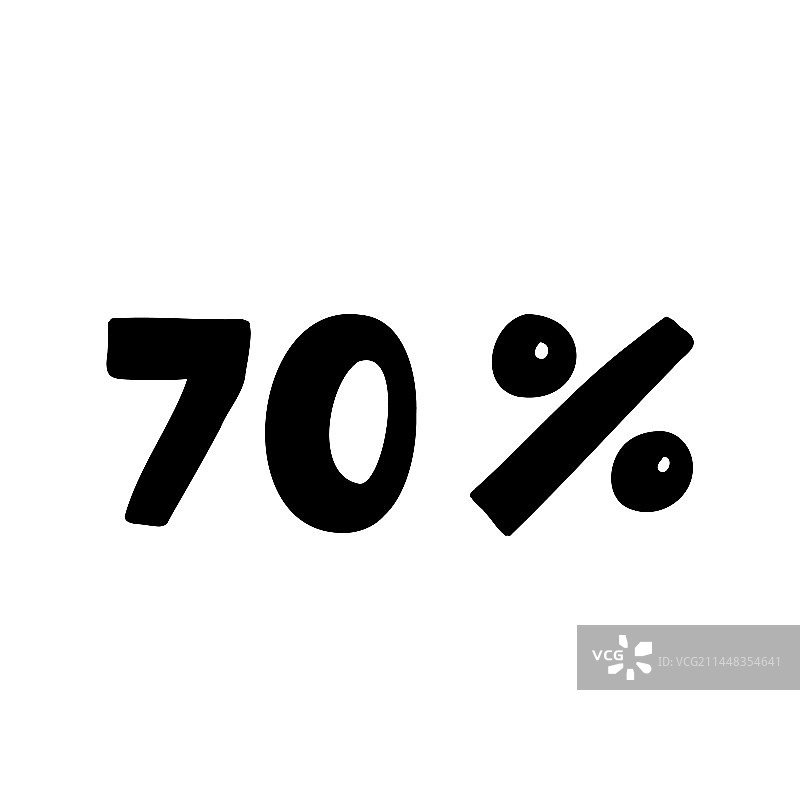 手工制作70%折扣黑色墨水Logo图片素材