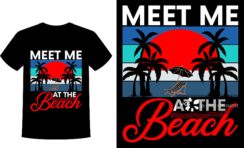 海滩相遇T恤图片素材