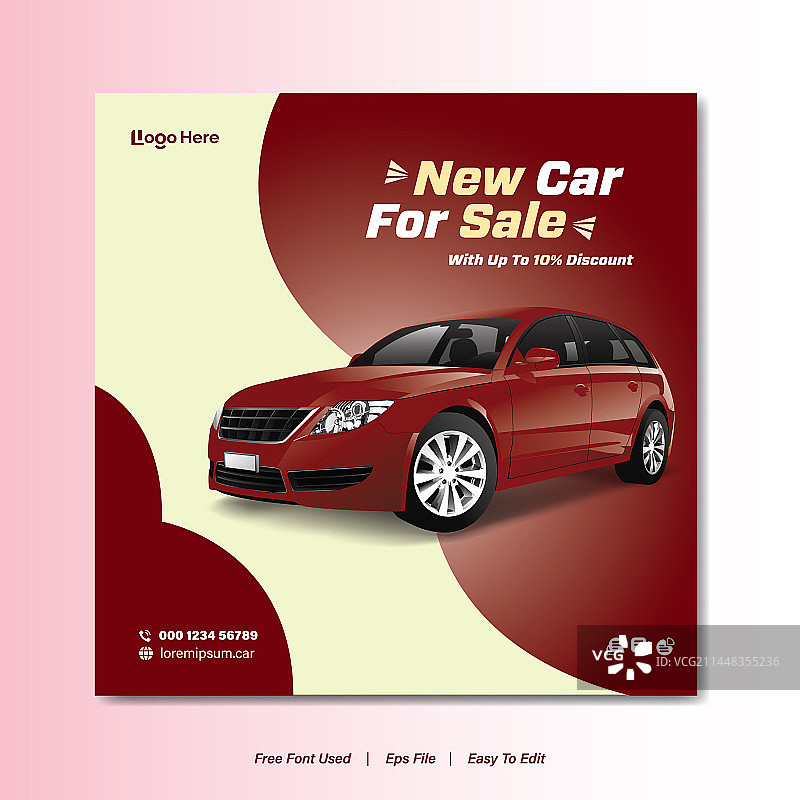 豪华轿车促销社交媒体帖子图片素材