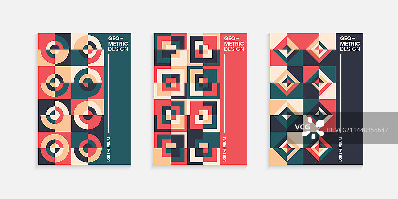 复古几何封面设计模板图片素材