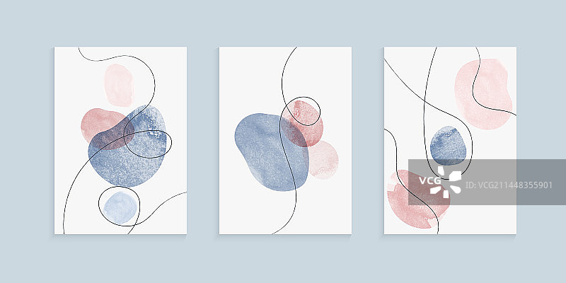 手绘水彩图案封面设计图片素材