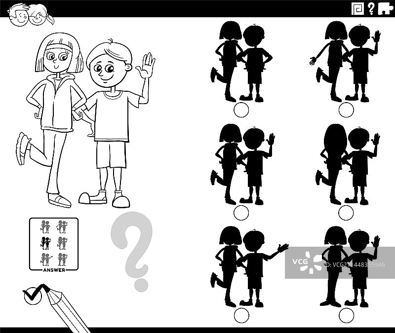 儿童教育影子游戏图片素材