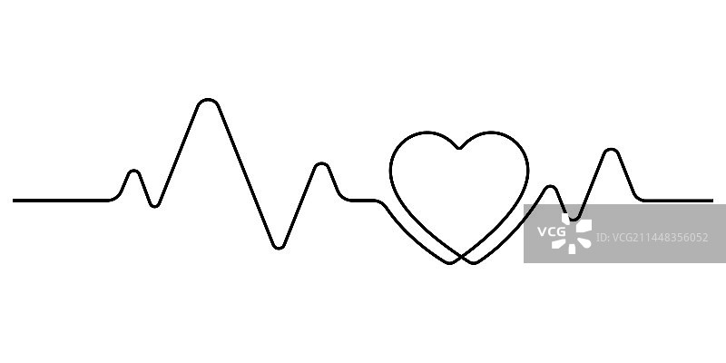 极简浪漫心跳脉冲连续图案图片素材