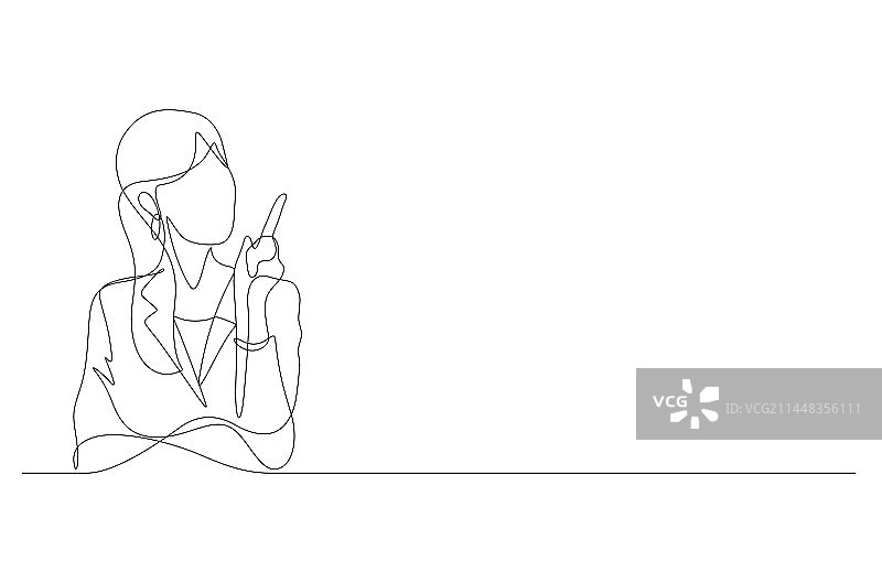 年轻女商人手指向上图片素材