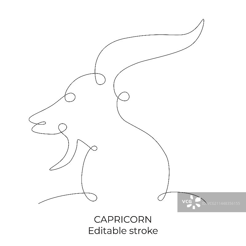 摩羯座星座单手图图片素材