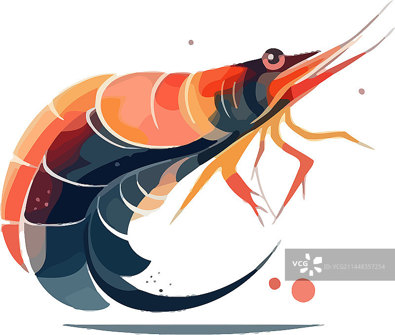 手绘鲜虾鸡尾酒海鲜美食插画图片素材