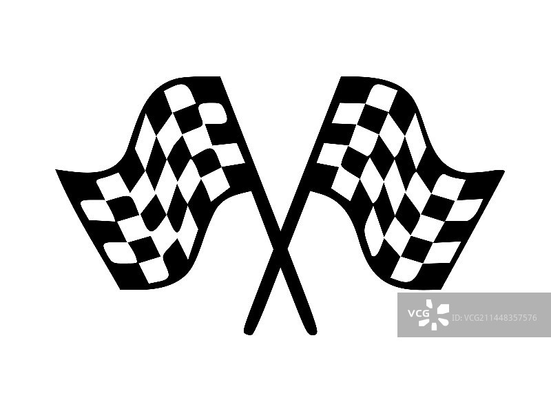 带有棋盘格图案设计的赛车旗帜图像图片素材