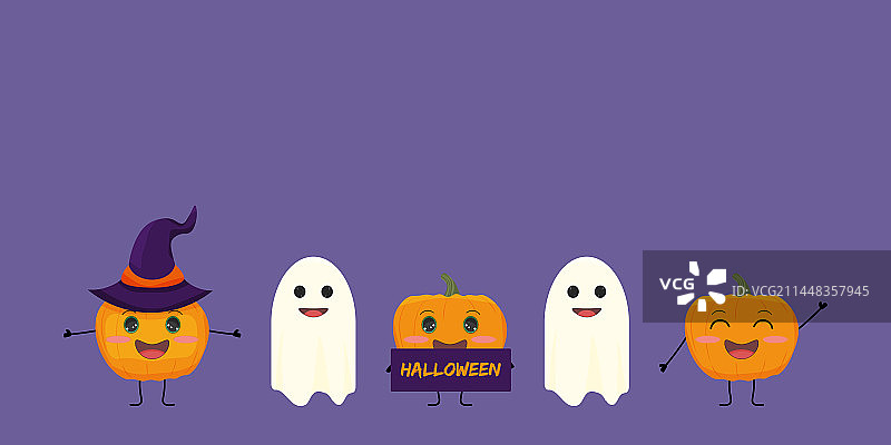 卡通南瓜和幽灵图片素材