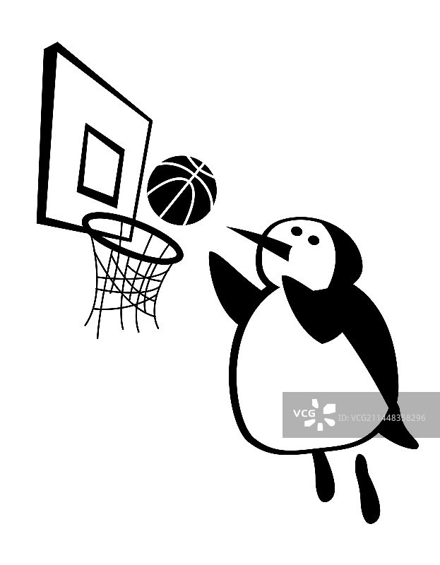 篮球明星企鹅的三分球图片素材
