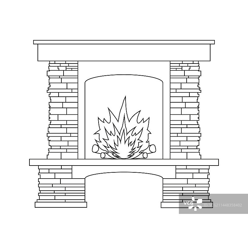 木柴壁炉图标图片素材