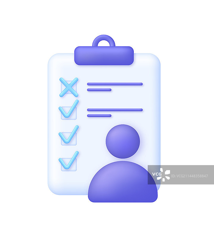 3D面试招聘表格图标图片素材