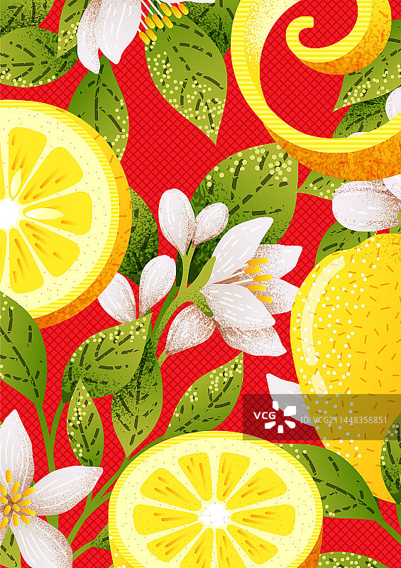 柠檬花水果柑橘抽象背景图片素材