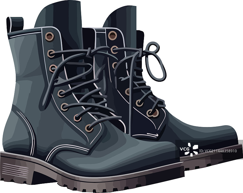 用于徒步探险的黑色皮靴图片素材