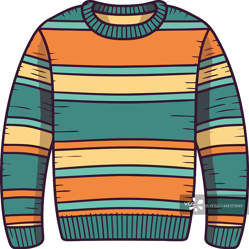 针织条纹开衫毛衣图片素材