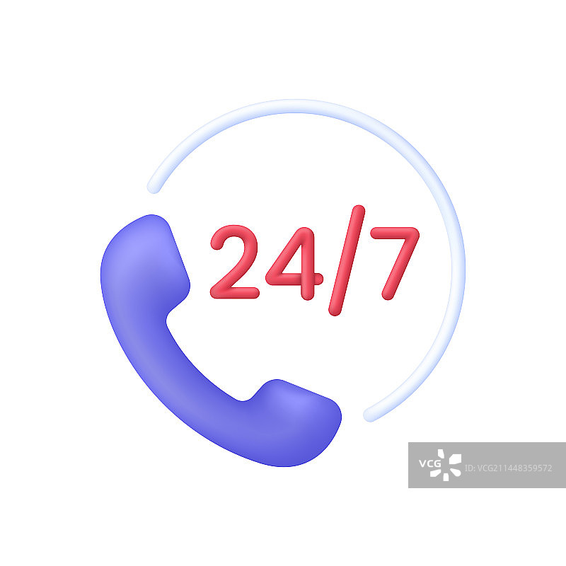 3D 24小时电话支持图片素材