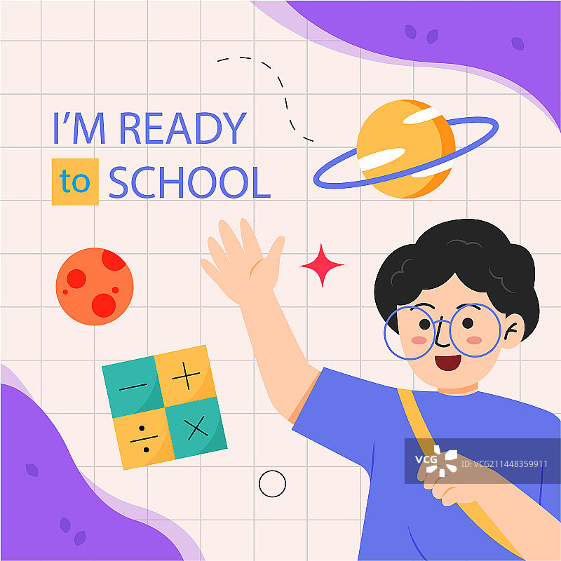 扁平风格返校季帖子合集图片素材