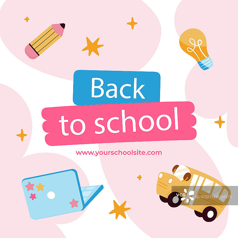 扁平风格返校季帖子合集图片素材