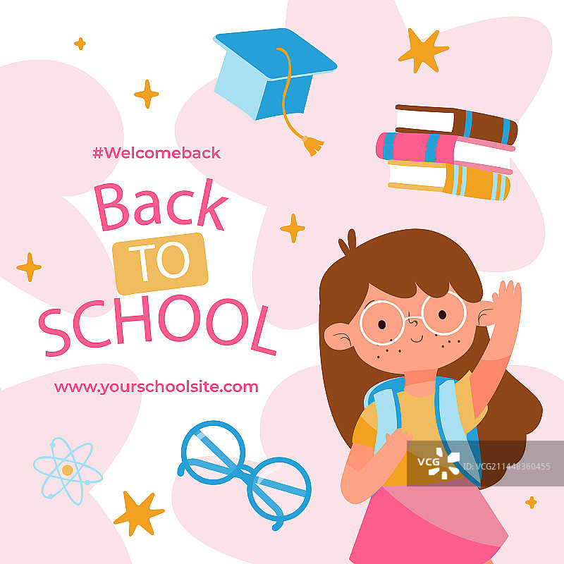 扁平风格返校季帖子合集图片素材