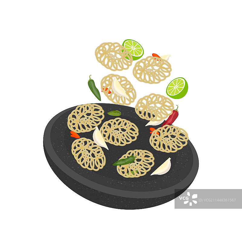 印度尼西亚网红美食Seblak Cobek图片素材