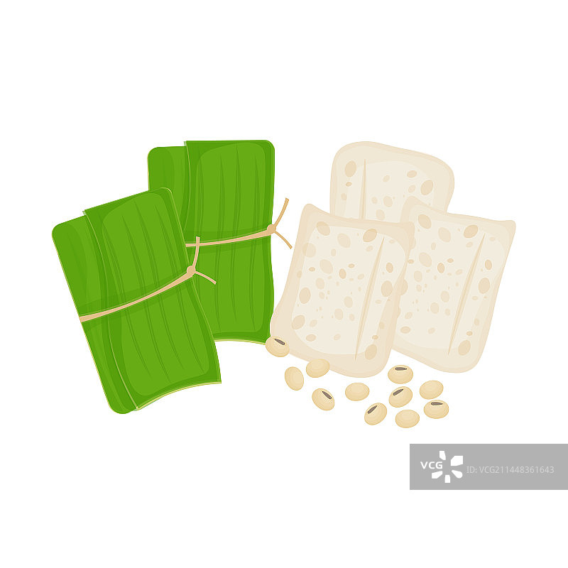 用香蕉叶包裹的丹贝图片素材