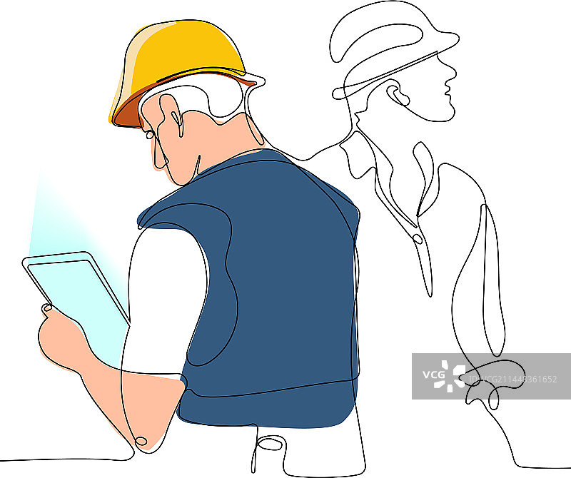 建筑经理和工程师工作场景图片素材