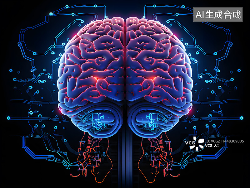 【AI数字艺术】脑机接口图片说明概念图图片素材