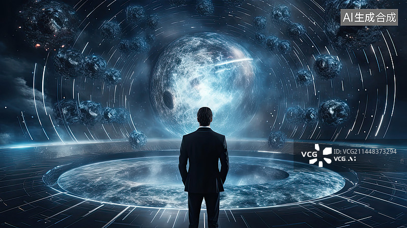 【AI数字艺术】商务人士科技数码合成图像图片素材