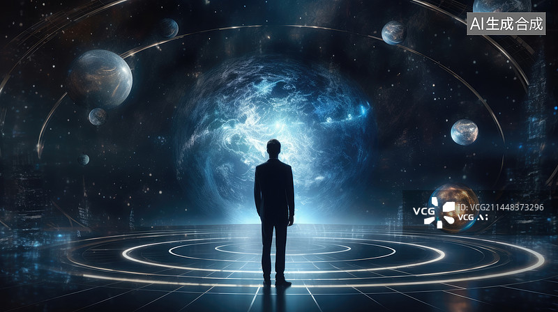 【AI数字艺术】商务人士科技数码合成图像图片素材