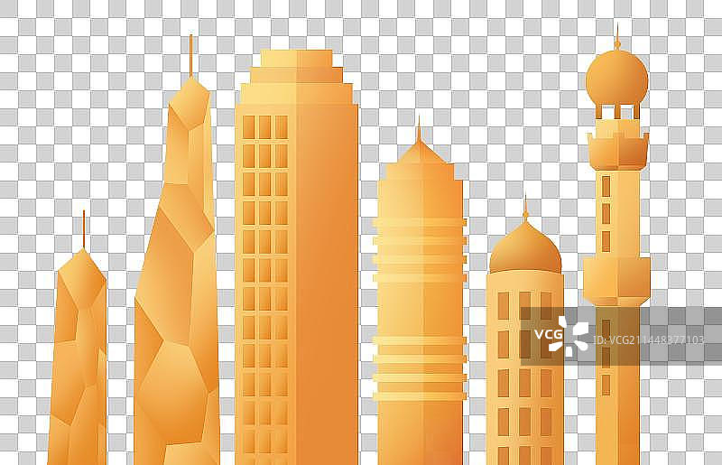 卡通高楼建筑免扣元素图片素材