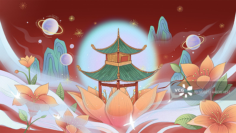 国风创意插画图片素材