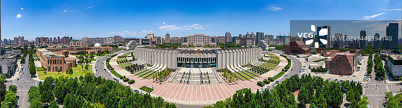 新乡东区标志性建筑航拍图片素材