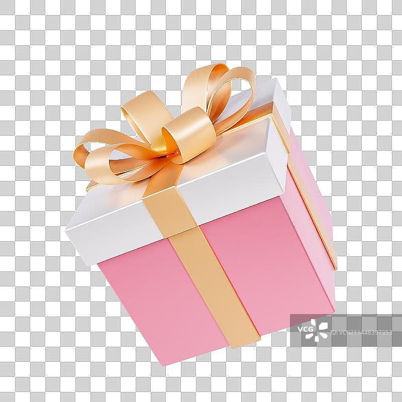 3D立体粉色情人节七夕礼盒礼品礼物元素图片素材