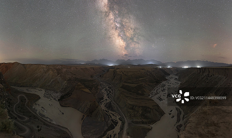 新疆安集海大峡谷银河星空大峡谷风光图片素材