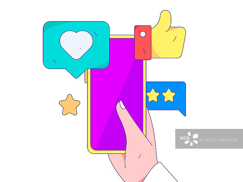 社交发表评论扁平矢量概念运营手绘插画图片素材