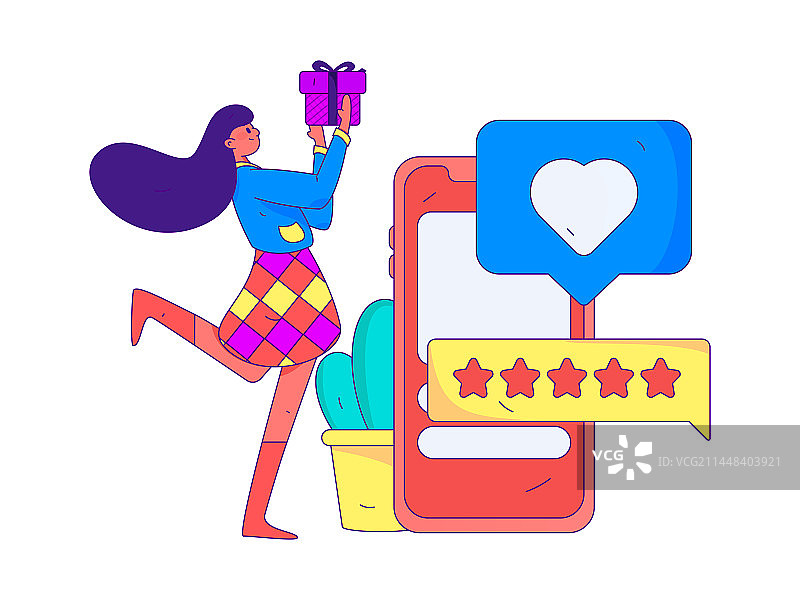 社交发表评论扁平矢量概念运营手绘插画图片素材