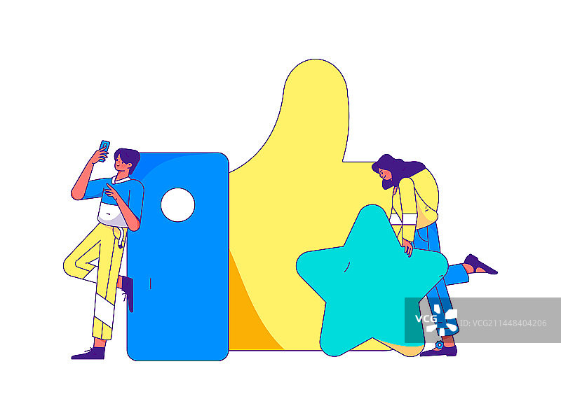 社交发表评论扁平矢量概念运营手绘插画图片素材