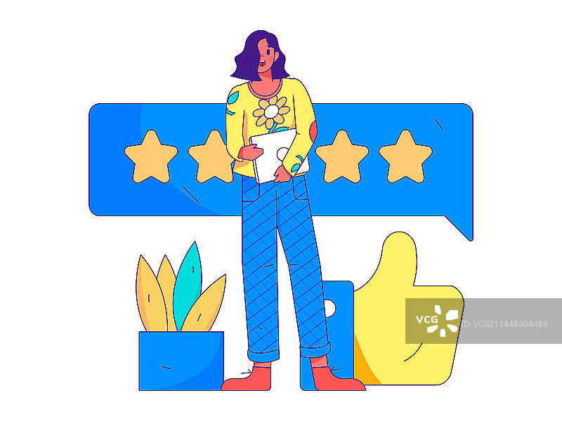 社交发表评论扁平矢量概念运营手绘插画图片素材