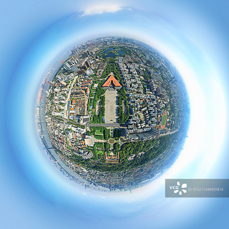 航拍武昌首义广场及周边风景图片素材