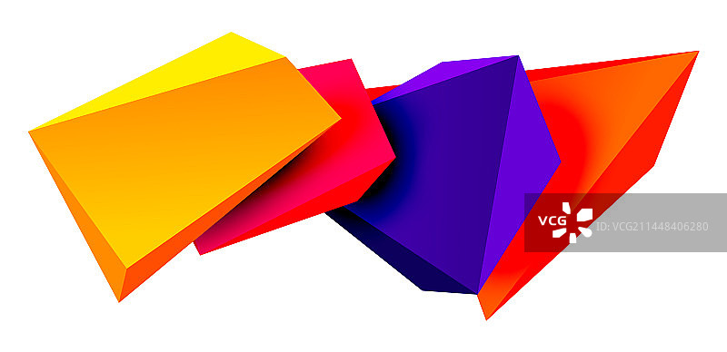 三维低多边形三角形几何设计图片素材
