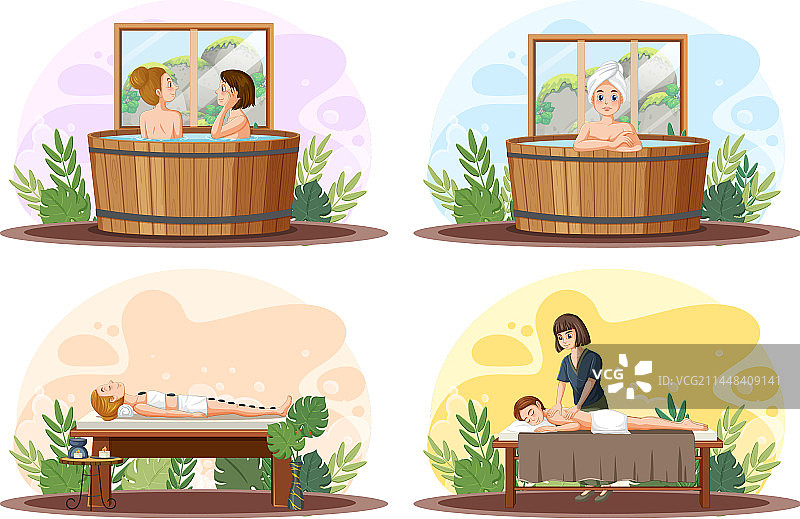 水疗桑拿护理元素合集图片素材