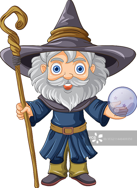 戴着帽子留着长胡子的老巫师图片素材