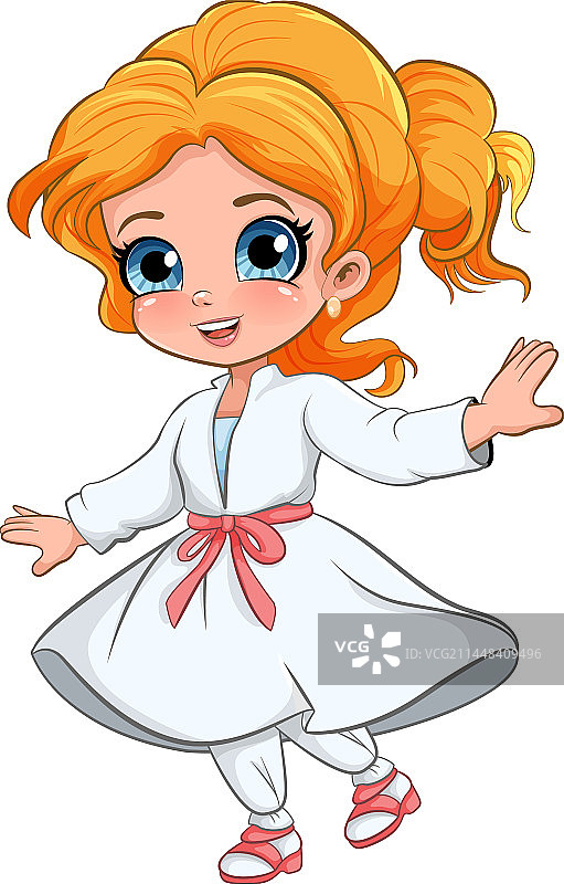 身穿漂亮裙子的可爱女孩图片素材