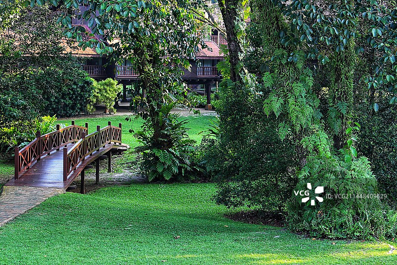 热带雨林度假酒店园林图片素材