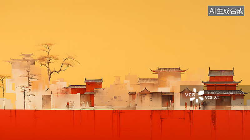 【AI数字艺术】风景插画图片素材