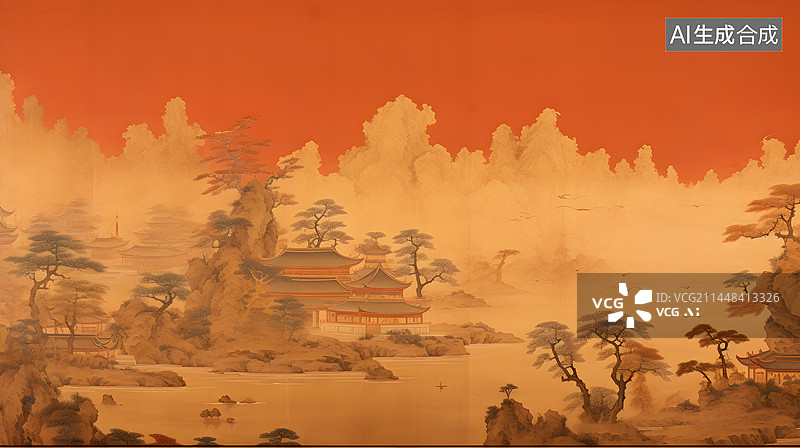 【AI数字艺术】风景插画图片素材