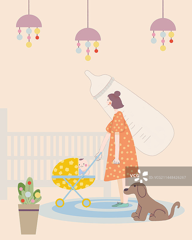 扁平亲子图片素材