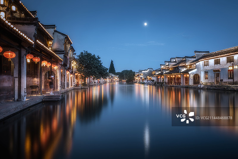 南浔古镇百间楼夜景图片素材
