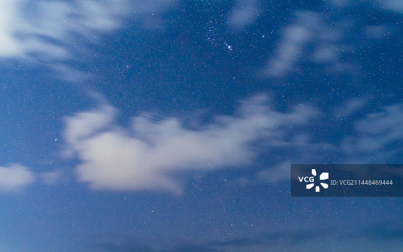 夜空中星星的低角度观察图片素材