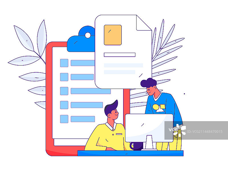 邀请好友邀请好友进行问卷调查扁平矢量概念运营手绘插画进行问卷调查扁平矢量概念运营手绘插画图片素材