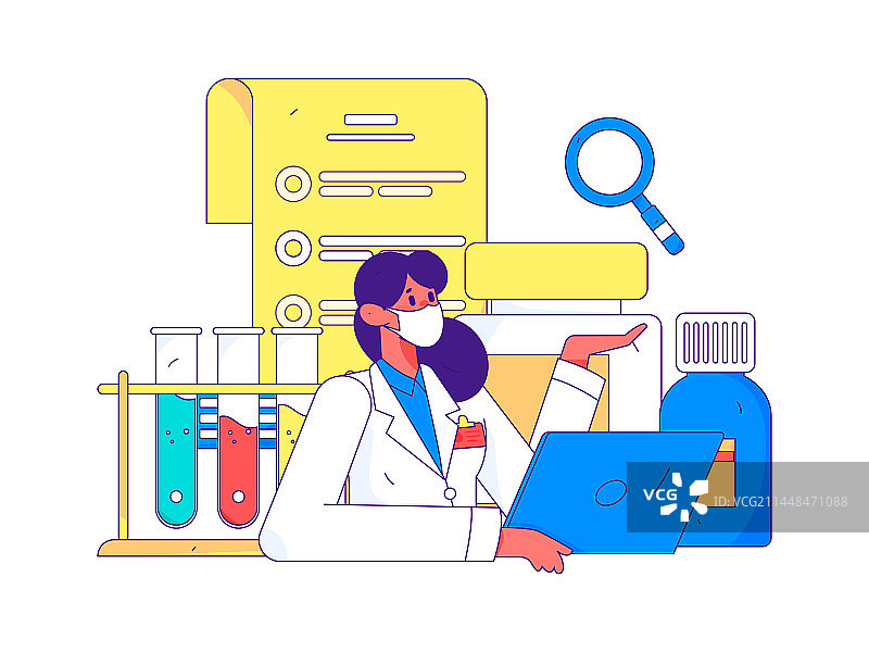 医生为病人体检扁平矢量概念运营手绘插画图片素材